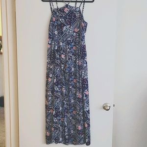 Navy floral romper